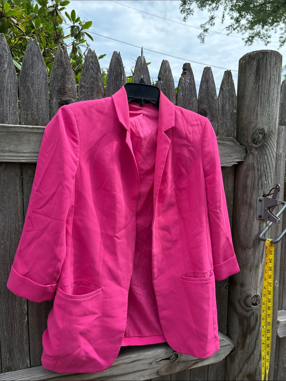 Express small bright pink blazer!